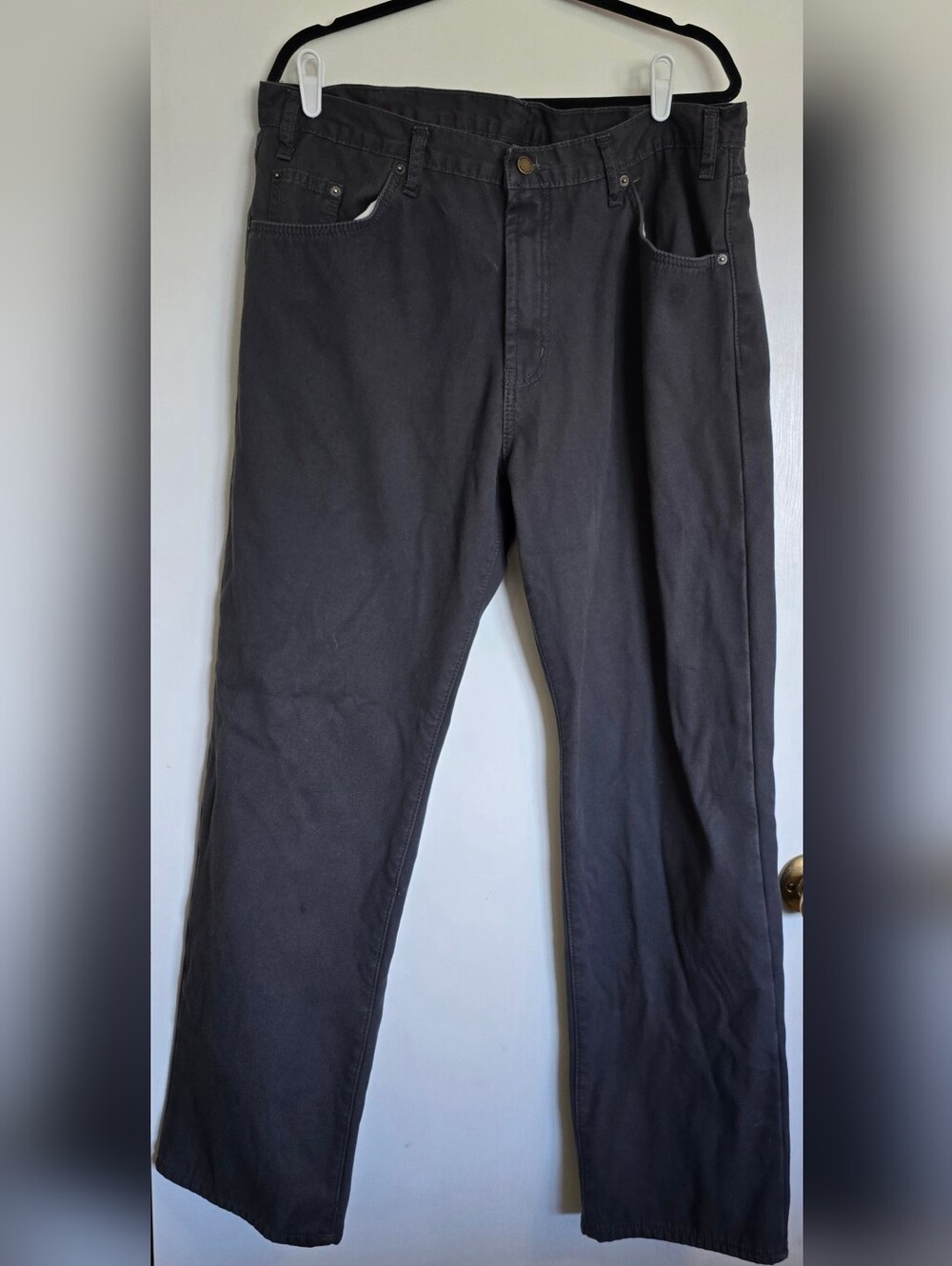 Rural King Men’s Gray Fleece Lined Work Pants 38x32 Heavy Duty Canvas